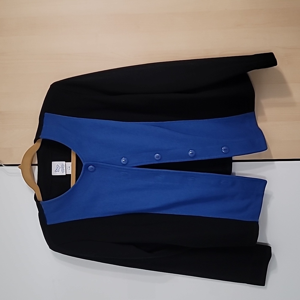 Weekender Black and Blue Button Up Jacket‎ 543 LG  PRELOVED 💙
